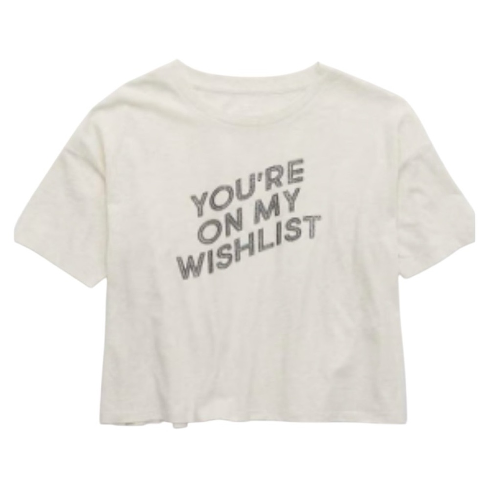 Aerie Christmas cropped boxy graphic tee